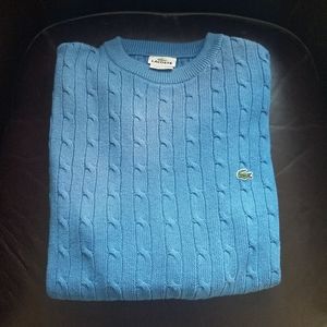 Men's Lacoste Baby Blue Cable Knit Sweater Small